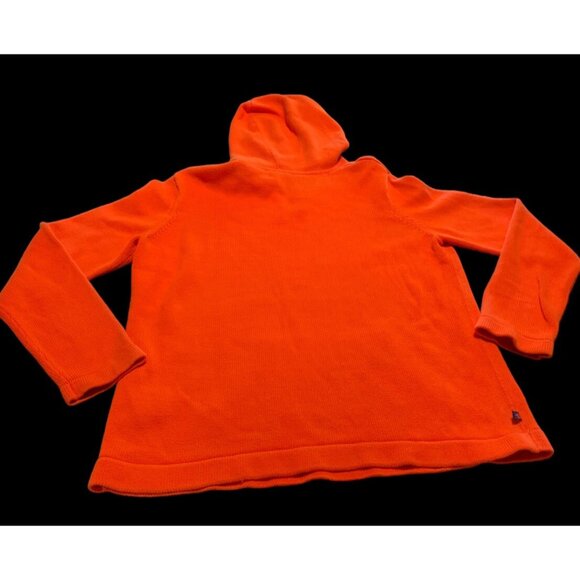 Lauren Ralph Lauren Orange Hoodie Sweater Cotton Logo Tab Women's Medium - Picture 3 of 11